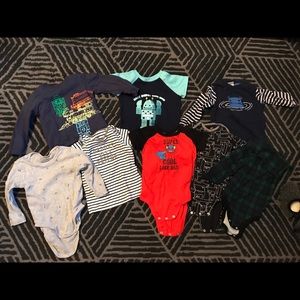 8 Shirt bundle: short sleeve, long sleeve, onesie